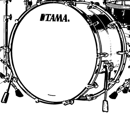 TAMA STAR Bubinga Bass Drum 22" x 18" - Piano Black/Chrome HW/with Inlay (outside & inside)