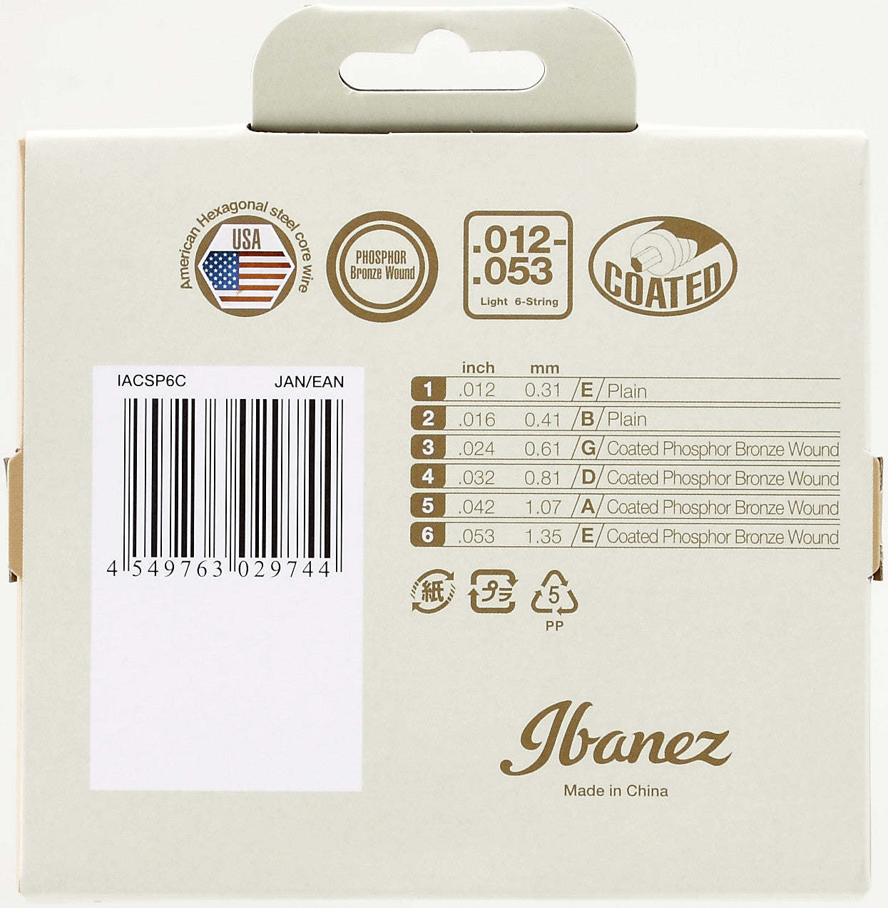 IBANEZ String Set for 6 String Acoustic Guitar - Light