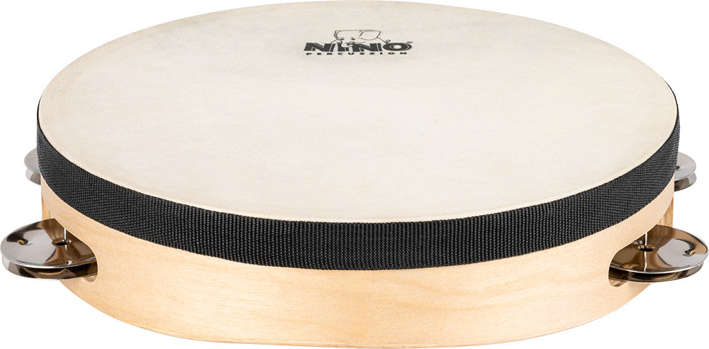 NINO Percussion Tamburin mit Kunststofffell - 8” einreihig