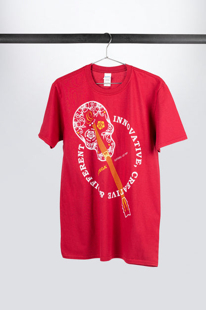 ORTEGA T-Shirt "Skull" - Burgundy Red