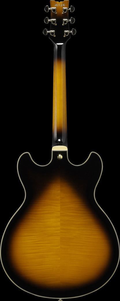 IBANEZ John Scofield Signature Hollow Body Guitar 6-String - Vintage Yellow Sunburst + Case MS100C