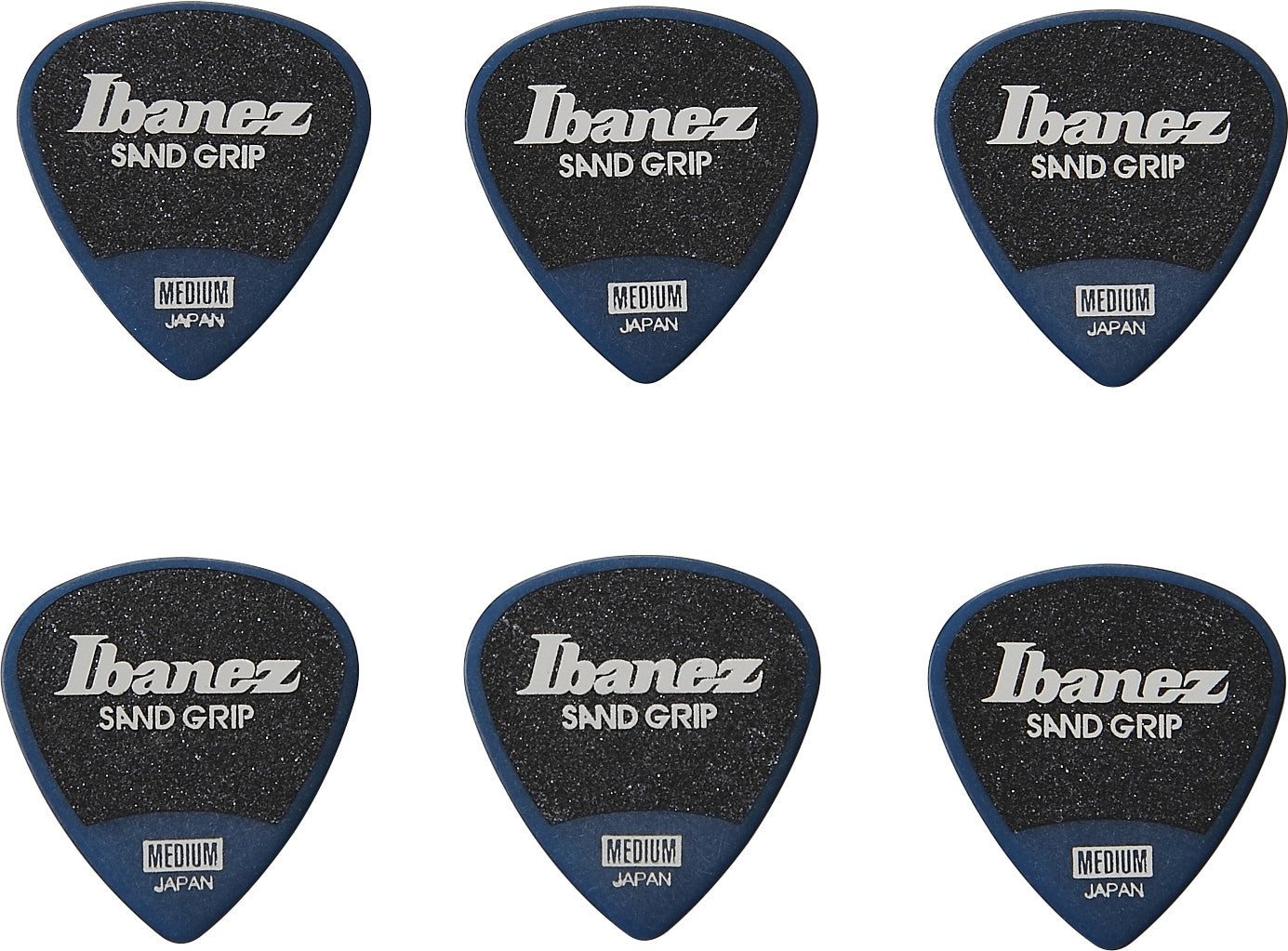 IBANEZ Grip Wizard Series Sand Grip Flat Picks - 6 pcs