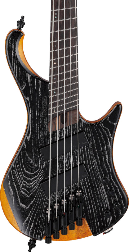 IBANEZ Bass Workshop EHB E-Bass 5-String Multi Scale - Silver Wave Black Low Gloss + Gigbag