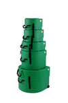 HARDCASE Fusion Case Set 2 - 20“ Bass Drum, 10“ Tom, 12“ Tom, 14“ Floor Tom, 14“ Snare Drum - Dark Green / komplett gepolstert