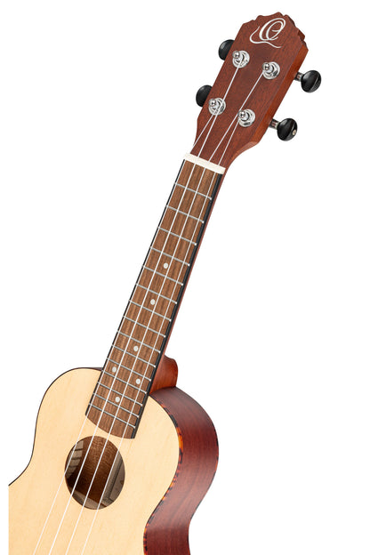 ORTEGA Bonfire Serie Sopran Ukulele 4 String - Fichte/Sapele Natur