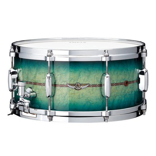 TAMA STAR Maple Factory Vault Snaredrum 14" x 6,5" - Cerulean Bird´s Eye Maple/Chrom HW - Outside Inlay