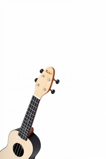 KEIKI K2 Serie Sopran Ukulele Lefty Set - Maple Natural / ABS
