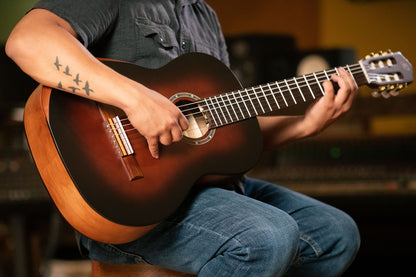 ORTEGA Student Series Pro DeLuxe 4/4 Classical Guitar 6 String - Solid Spruce / Catalpa Bourbon Fade
