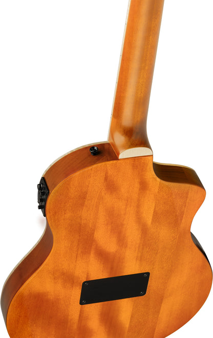 ORTEGA TourPlayer DeLuxe Nylon String Guitar 6-String Lefty - Flamed Maple Blue + Gig Bag