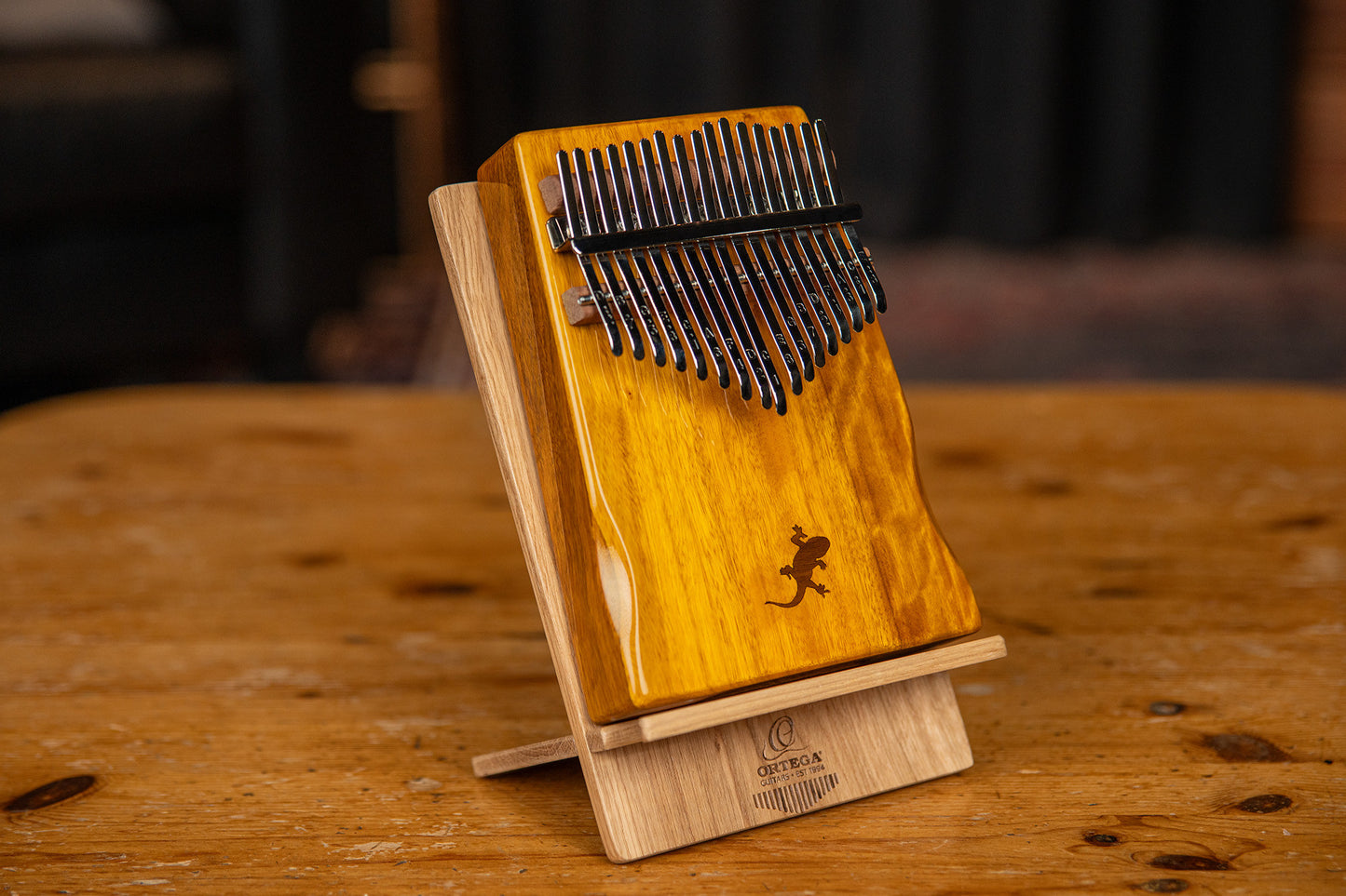 ORTEGA Lizard Series Kalimba 17 Keys - Solid Golden Phoebe