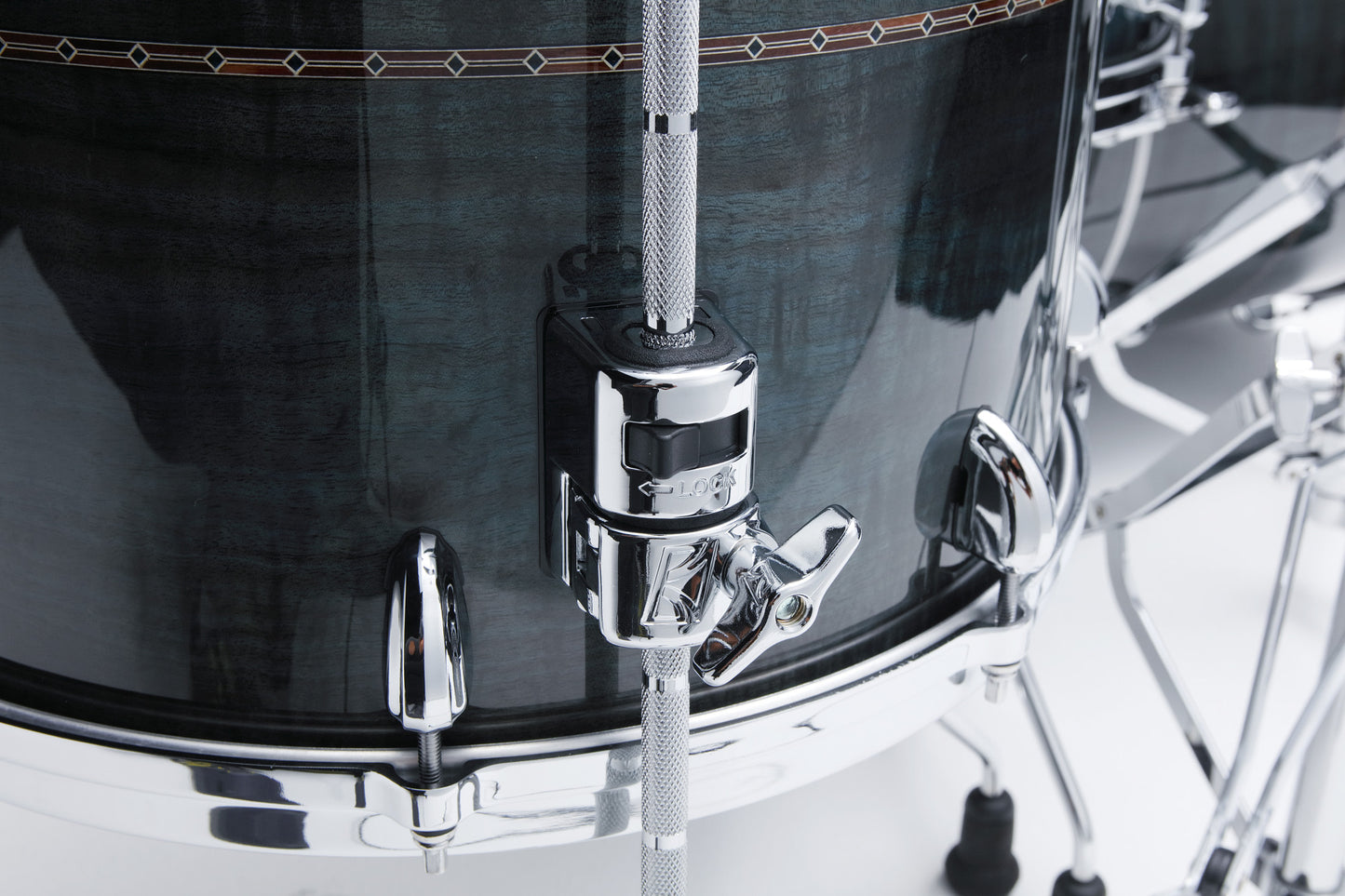 TAMA Star Bubinga Floor Tom 18" x 16" - Pewter Blue Australian Acacia/Chrome HW/with Inlay (outside)
