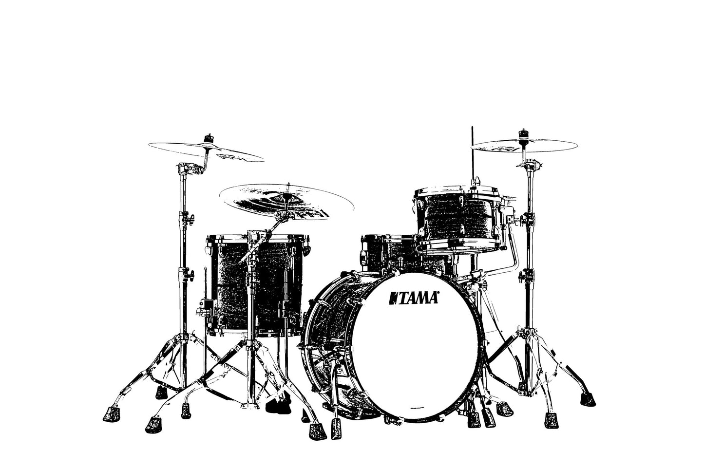 TAMA STAR Walnut Shell Kit 3 teilig - Piano Black/Chrom HW