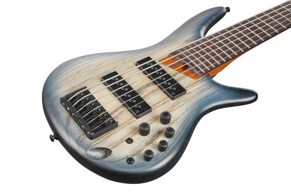 IBANEZ SR E-Bass 6-String - Cosmic Blue Starburst Flat