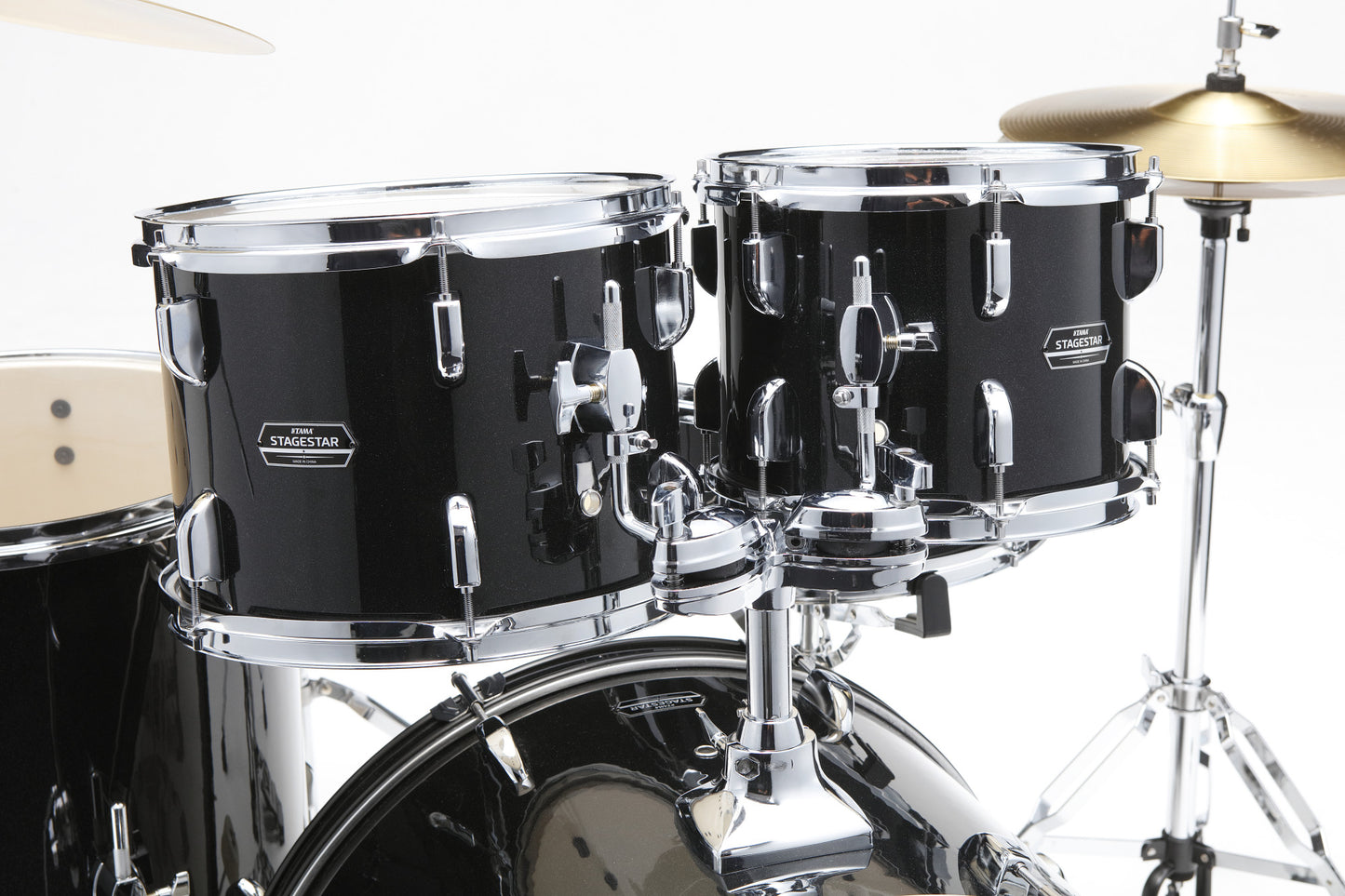 TAMA Stagestar Drum Set 5 teilig (22" BD) - Black Night Sparkle/Chrom HW + MEINL Cymbals BCS Cymbal Set
