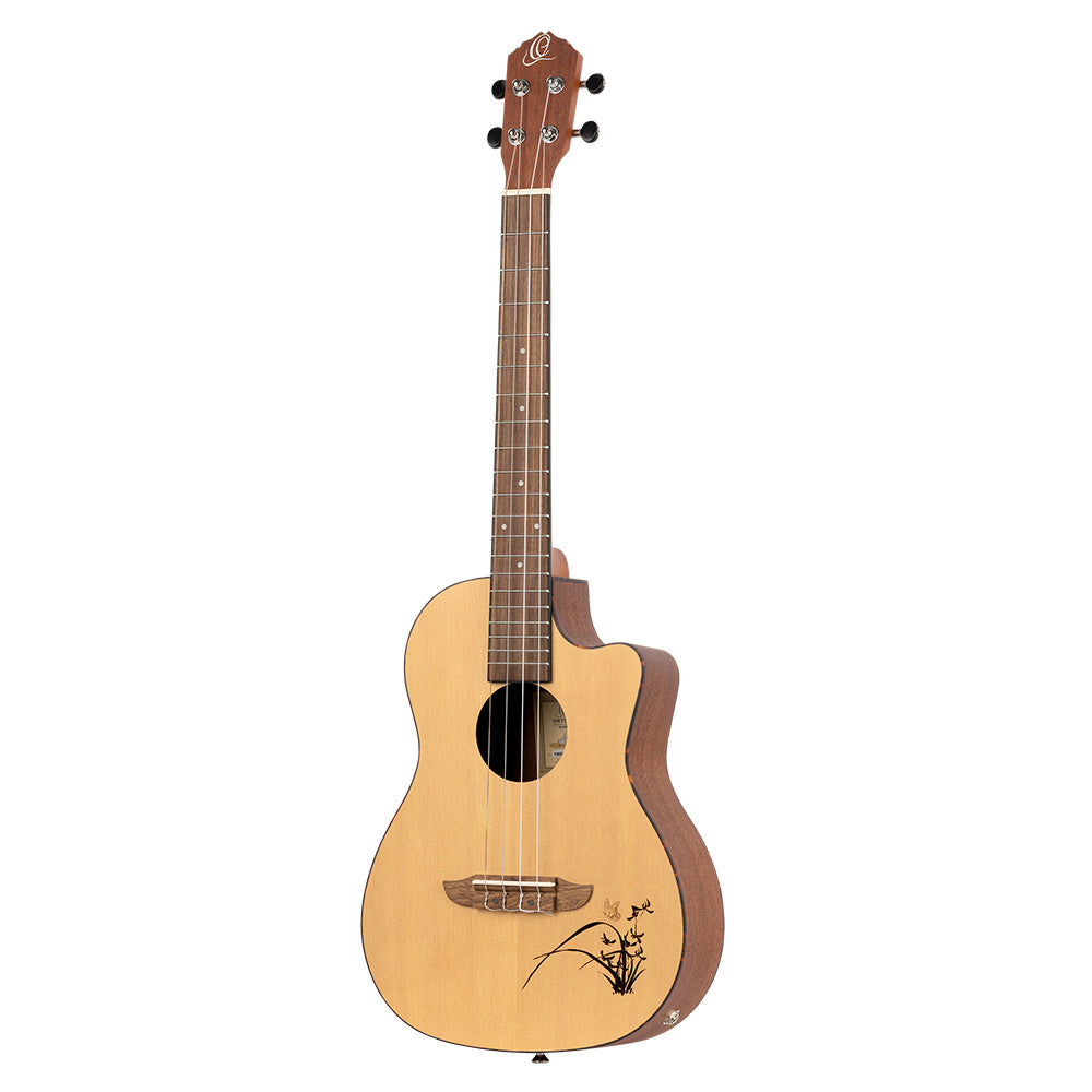 ORTEGA Bonfire Series Preamp Baritone Ukulele 4 String - Spruce/Sapele Natural