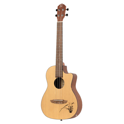 ORTEGA Bonfire Series Preamp Baritone Ukulele 4 String - Spruce/Sapele Natural