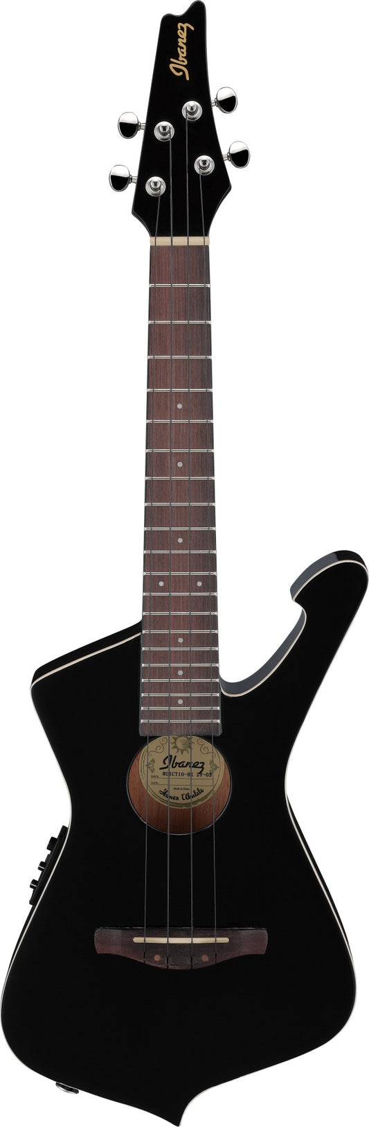 IBANEZ Iceman Tenor Ukulele 4-String - Black High Gloss + Gig Bag