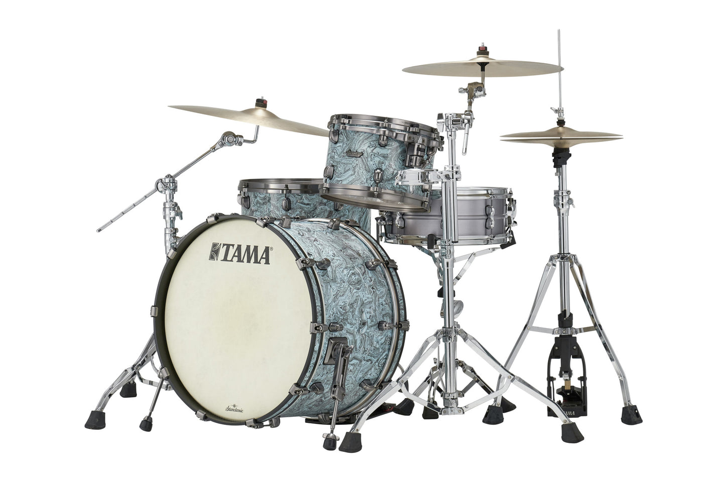 TAMA Starclassic Maple Duracover Wrap Shell Kit 3 teilig - Sky Blue Swirl/Smoked Black Nickel HW
