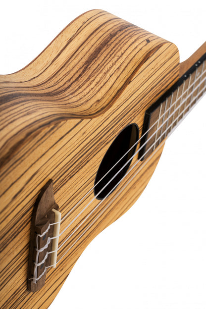 ORTEGA Timber Series Concert Ukulele 4 String - Zebrawood Natural + Bag