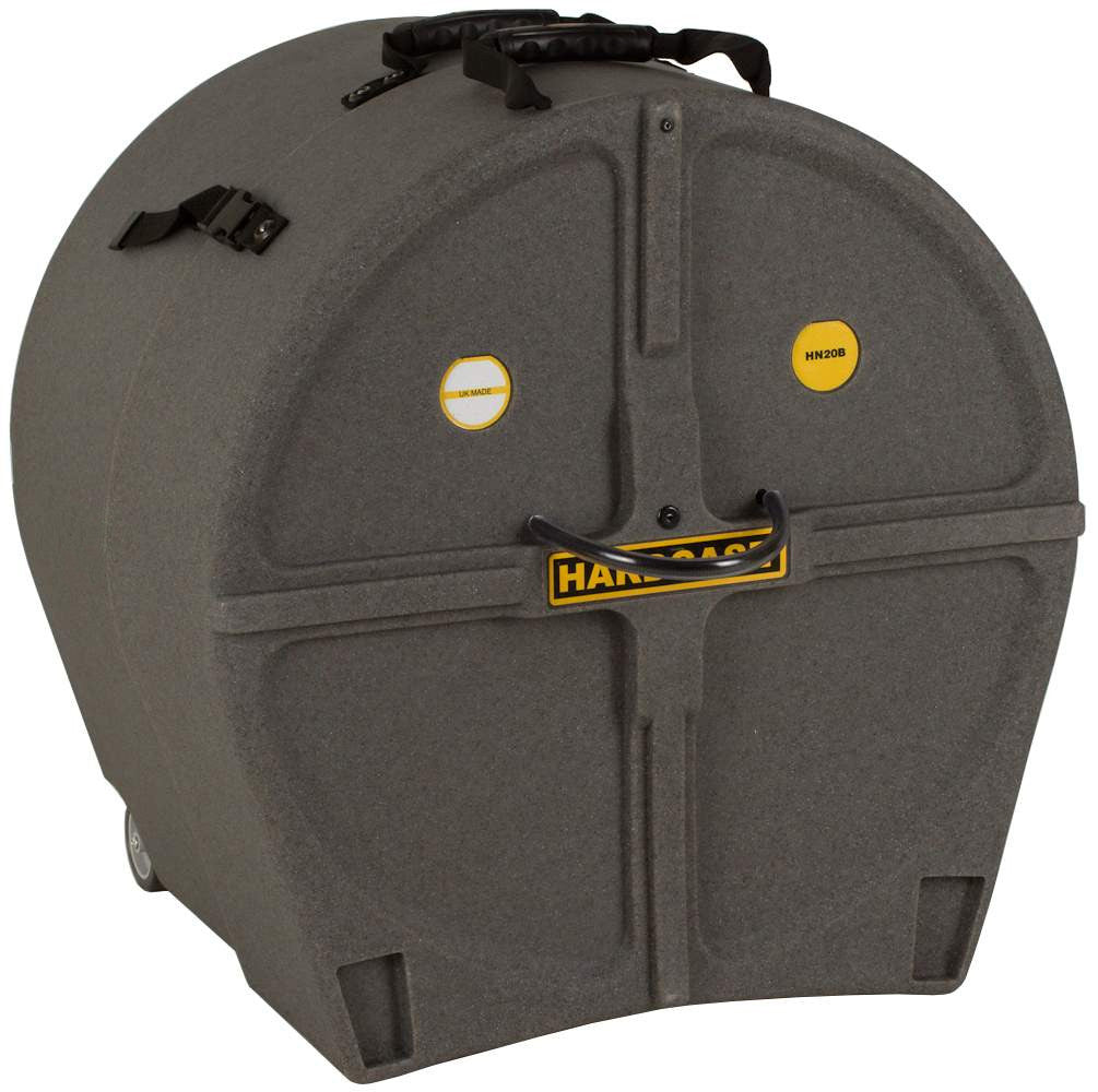 HARDCASE Bass Drum Case mit Rollen 20" (14" - 20") - Granite / komplett gepolstert