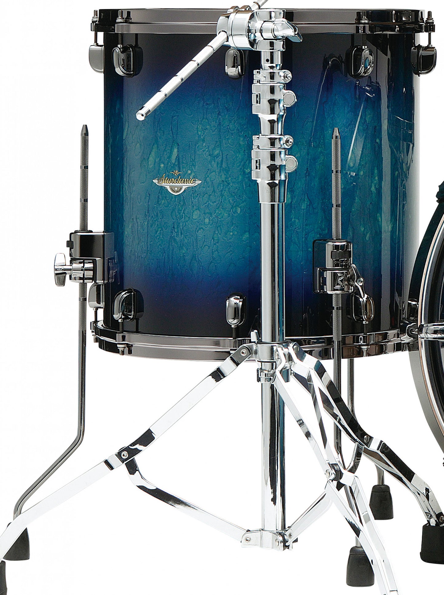 TAMA Starclassic Maple Lacquer Floor Tom 14" x 12" - Molten Electric Blue Burst/Black Nickel HW