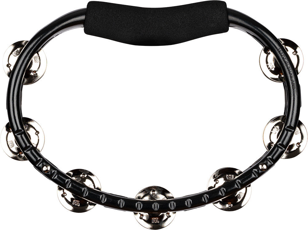 MEINL Percussion Traditional ABS Series Hand Held Molded ABS Tambourine - Black/vernickelte Stahl Jingles