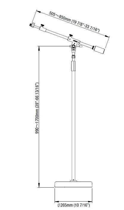 TAMA Iron Works Studio Series Teleskopausleger Mikrofonständer - Runder Sockel