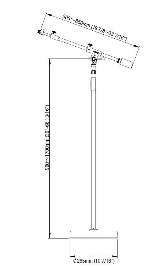 TAMA Iron Works Studio Series Teleskopausleger Mikrofonständer - Runder Sockel
