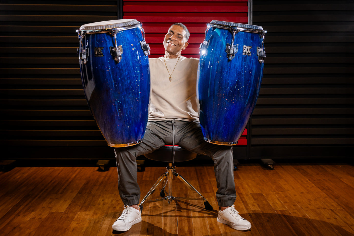 MEINL Percussion Artist Series William Kachiro Conga 11 3/4" /REMO® Black Calfskin Skyndeep Heads - Blue Wave