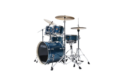 TAMA Imperialstar Drum Set 5 teilig - Hairline Blue/Chrom HW + MEINL Cymbals HCS Cymbal Kit/Stage Master Double-Braced Hardware Kit
