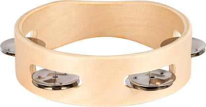 NINO Percussion Single Row Wood Tambourine - 6” Natural