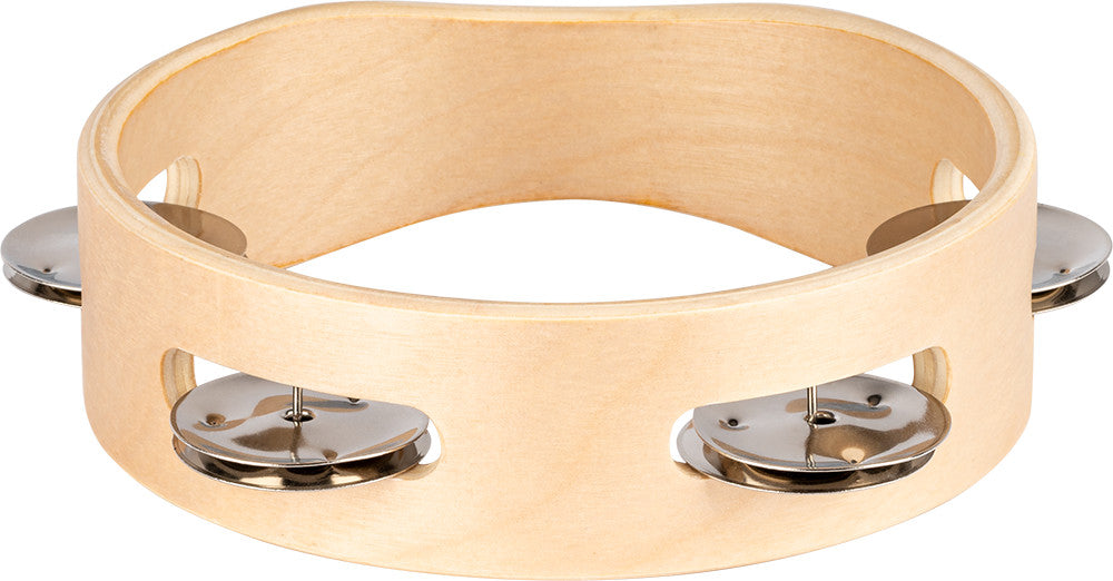 NINO Percussion Single Row Wood Tambourine - 6” Natural