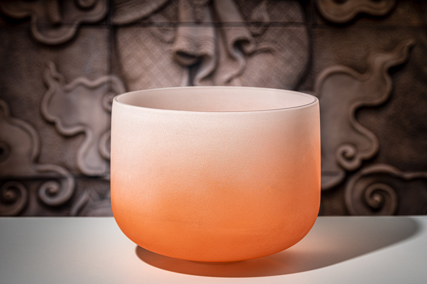 MEINL Sonic Energy Color-Frosted Crystal Singing Bowl 13" - D4/Sacral Chakra/440 Hz - Orange