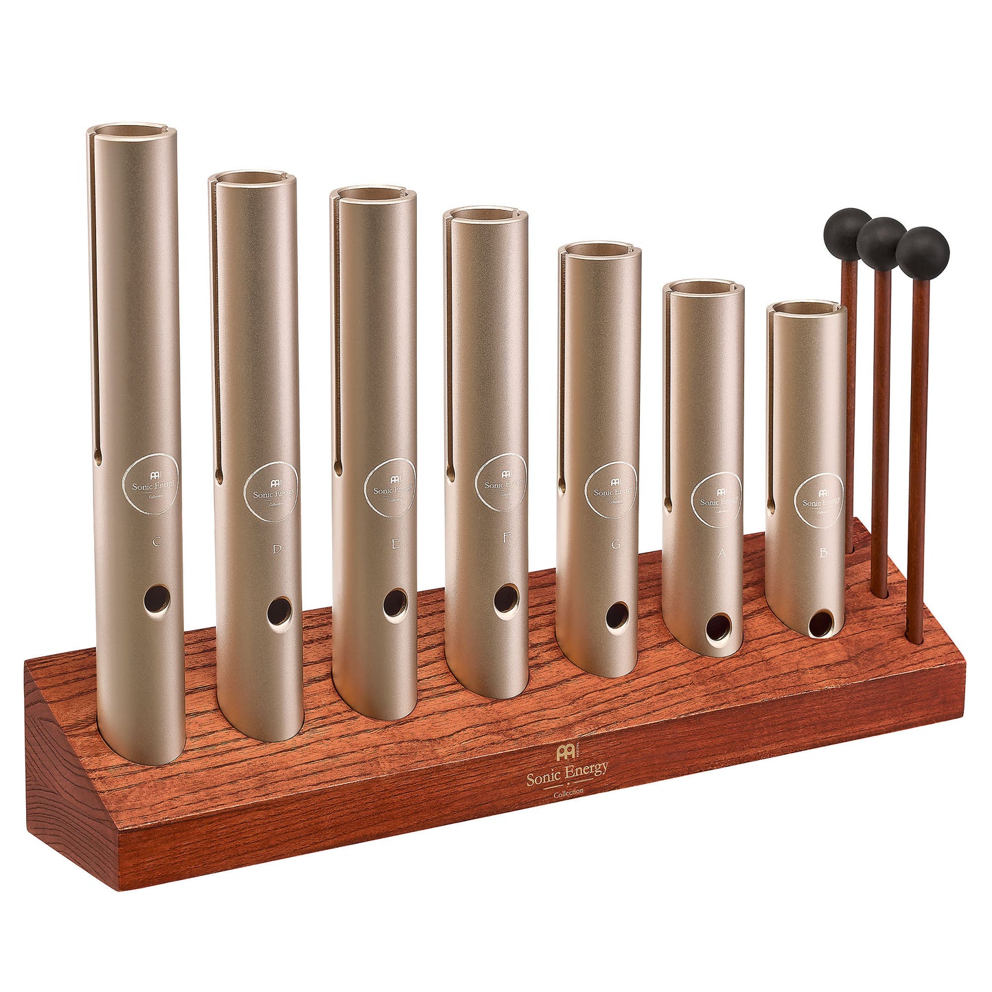 MEINL Sonic Energy 7-piece Wah-Wah Tube Chakra Set, 432 Hz, Champagne gold