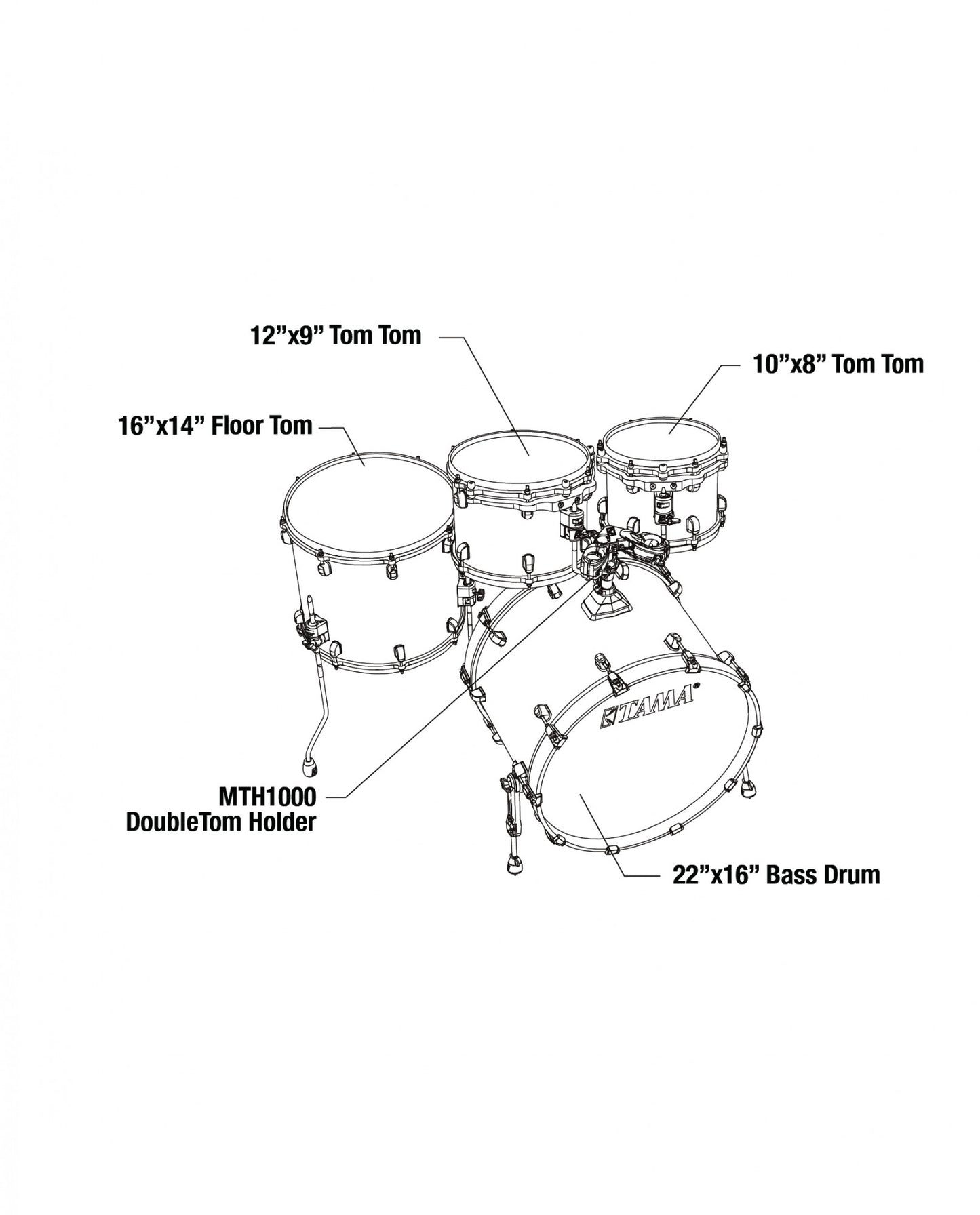 TAMA Starclassic Walnut/Birch Lacquer Shell Kit 4 pcs - Lacquer Phantasm Oyster/Chrome HW