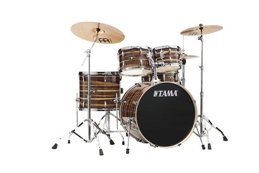 TAMA Imperialstar Drum Set 5 pcs - Coffee Teak Wrap/Chrome HW + MEINL Cymbals HCS Cymbal Kit/Stage Master Double-Braced Hardware Kit