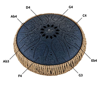 MEINL Sonic Energy Medium Octave Steel Tongue Drum 10" - C Minor/8 Notes/432 Hz - Navy Blue