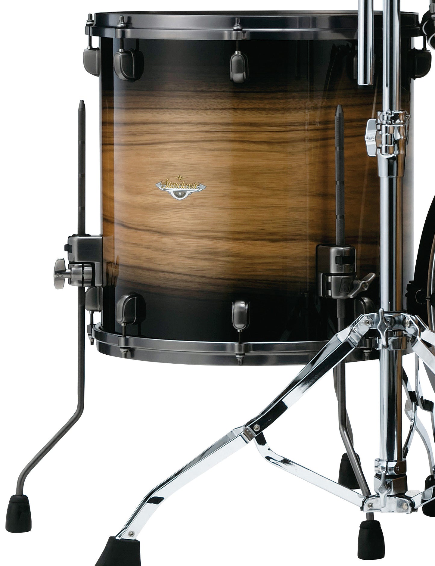 TAMA Starclassic Maple Exotic Floor Tom 14" x 14" - Natural Pacific Walnut Burst/Smoked Black Nickel HW