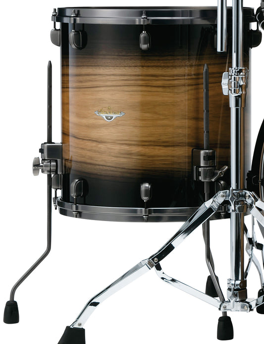 TAMA Starclassic Maple Exotic Floor Tom 14" x 14" - Natural Pacific Walnut Burst/Smoked Black Nickel HW
