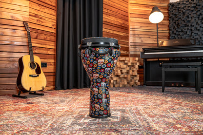 MEINL Percussion Jumbo Djembe 12" - Day Of The Dead/Designer Head