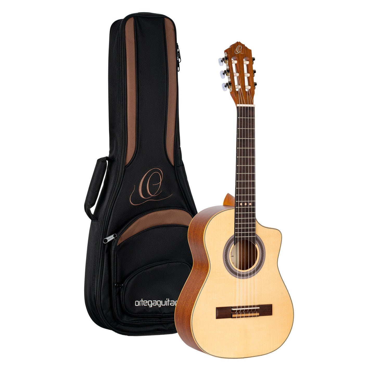 ORTEGA Requinto Series Pro 1/2 Acoustic Guitar 6-String - Natural + Gig Bag