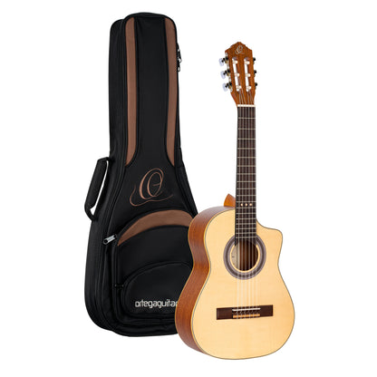 ORTEGA Requinto Series Pro 1/2 Acoustic Guitar 6-String - Natural + Gig Bag