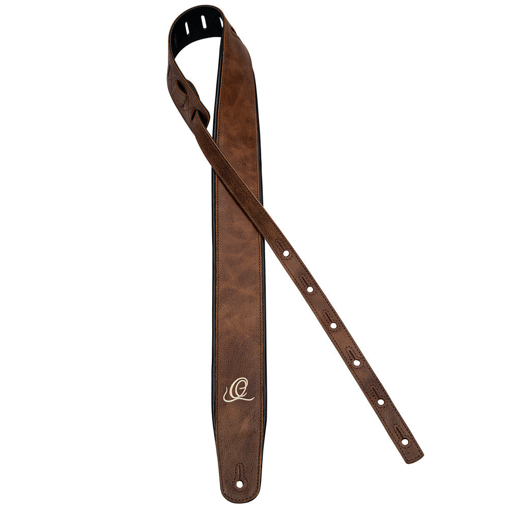 ORTEGA Echtledergitarrengurt - Vintage Cognac