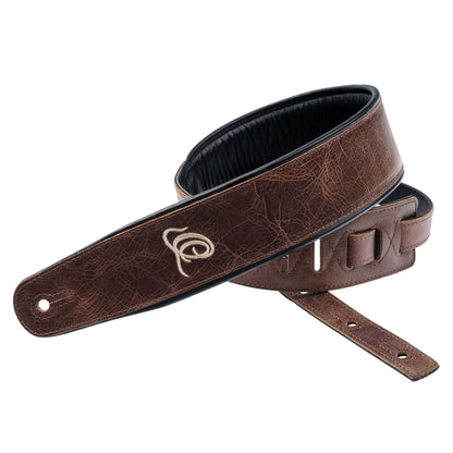 ORTEGA Echtledergitarrengurt - Vintage Brown