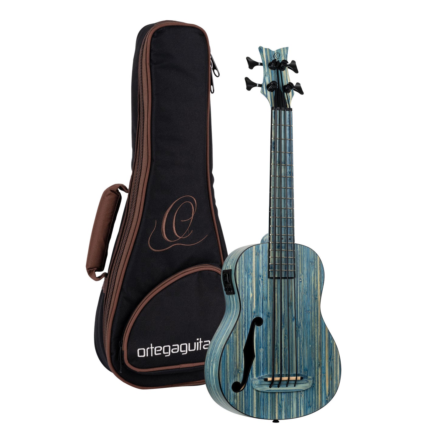 ORTEGA Bamboo Serie Short Scale Uke Bass 4 String - Solid Bamboo Stonewashed + Bag