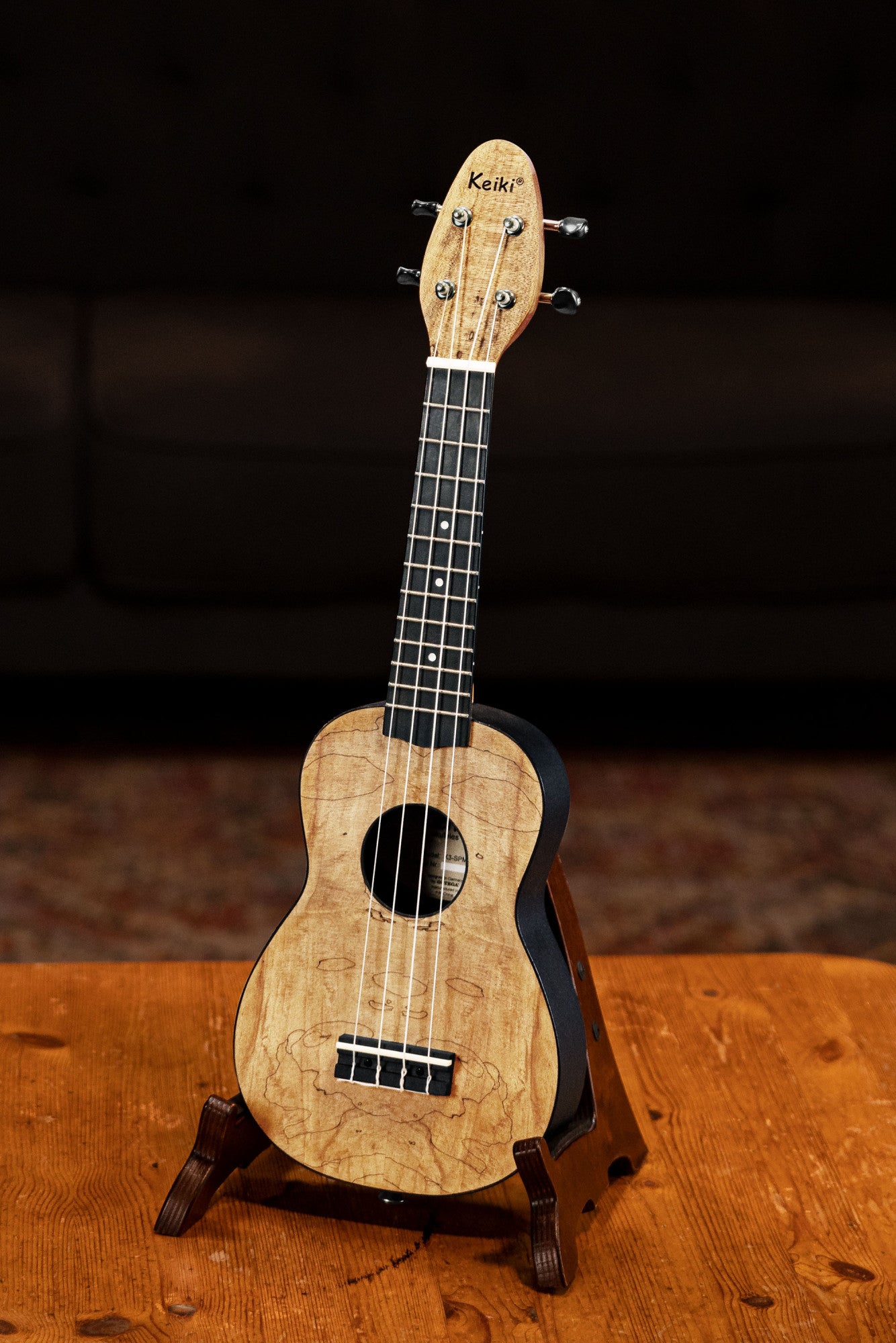 KEIKI K3 Serie Sopran Ukulele Lefty Set - Spalted Maple / ABS