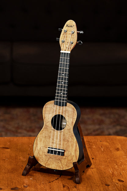 KEIKI K3 Serie Sopran Ukulele Lefty Set - Spalted Maple / ABS