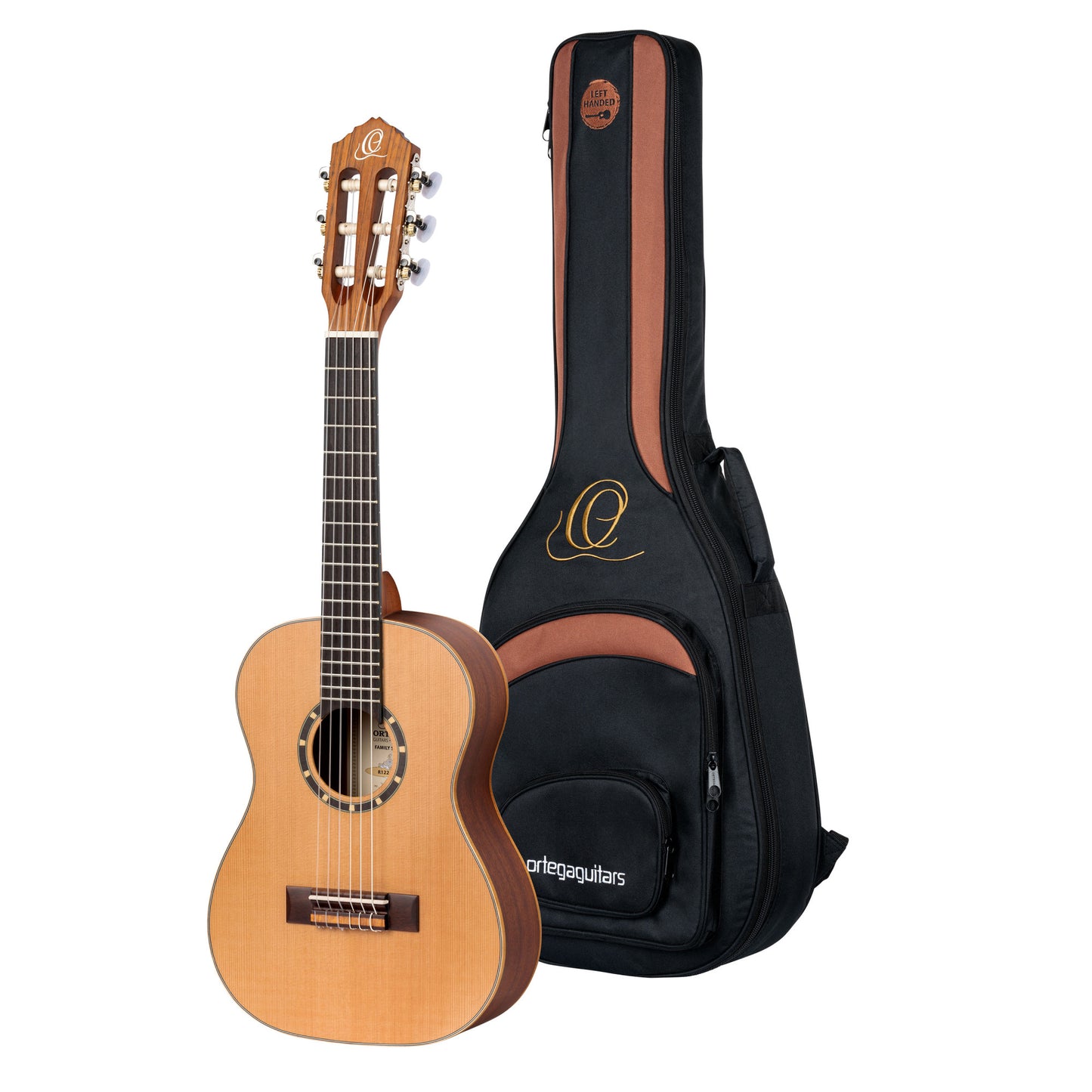 ORTEGA Family Series 1/4 Konzertgitarre 6 String Lefty - Zeder / Mahagoni Natur + Bag