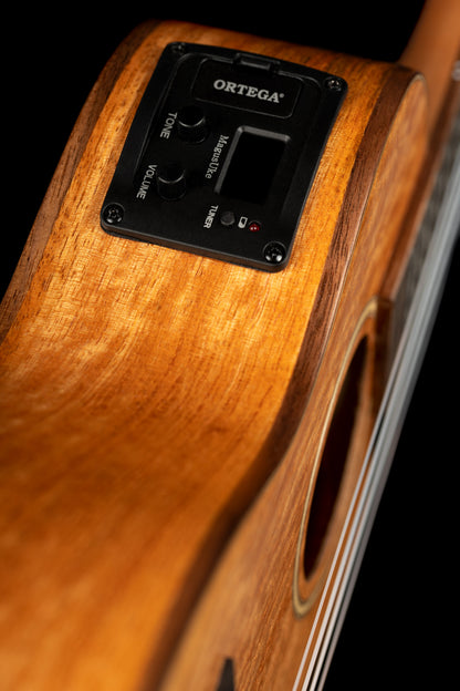 ORTEGA Horizon Serie Konzert Preamp Ukulele 4 String Lefty - Mango Natural + Bag