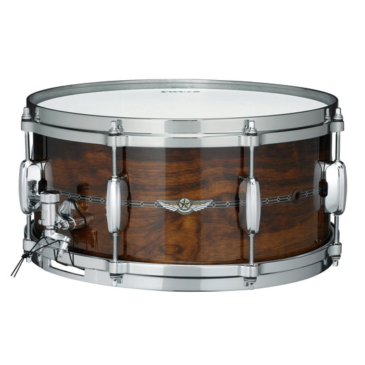 TAMA STAR Bubinga Snare Drum 14" x 8" - Natural Indian Laurel/Chrome HW - Outside Inlay